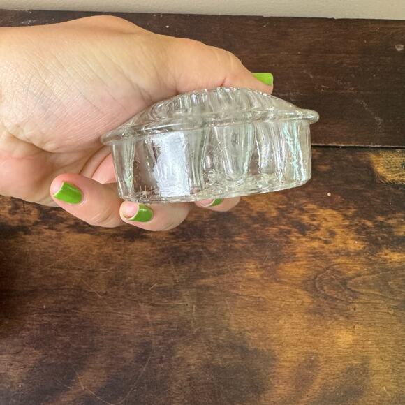 Vintage Solid Pressed Glass Flower Frog 11 hole Floral Arrangement Frogger - Picture 4 of 9